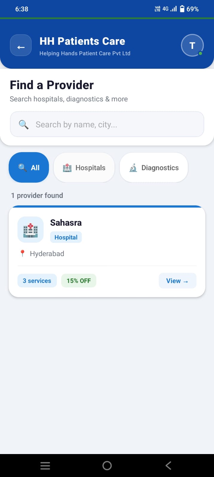 Browse Providers - App Screenshot